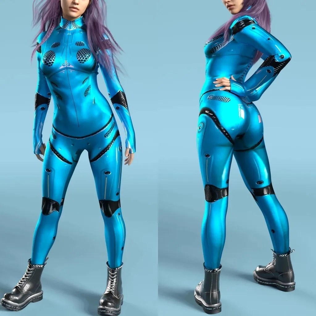 

Унисекс, кибер-панк, 3D цифровая печать, Хэллоуин, вечерние, одежда для ролевых игр, женский и мужской костюм для косплея, карнавальный комбинезон