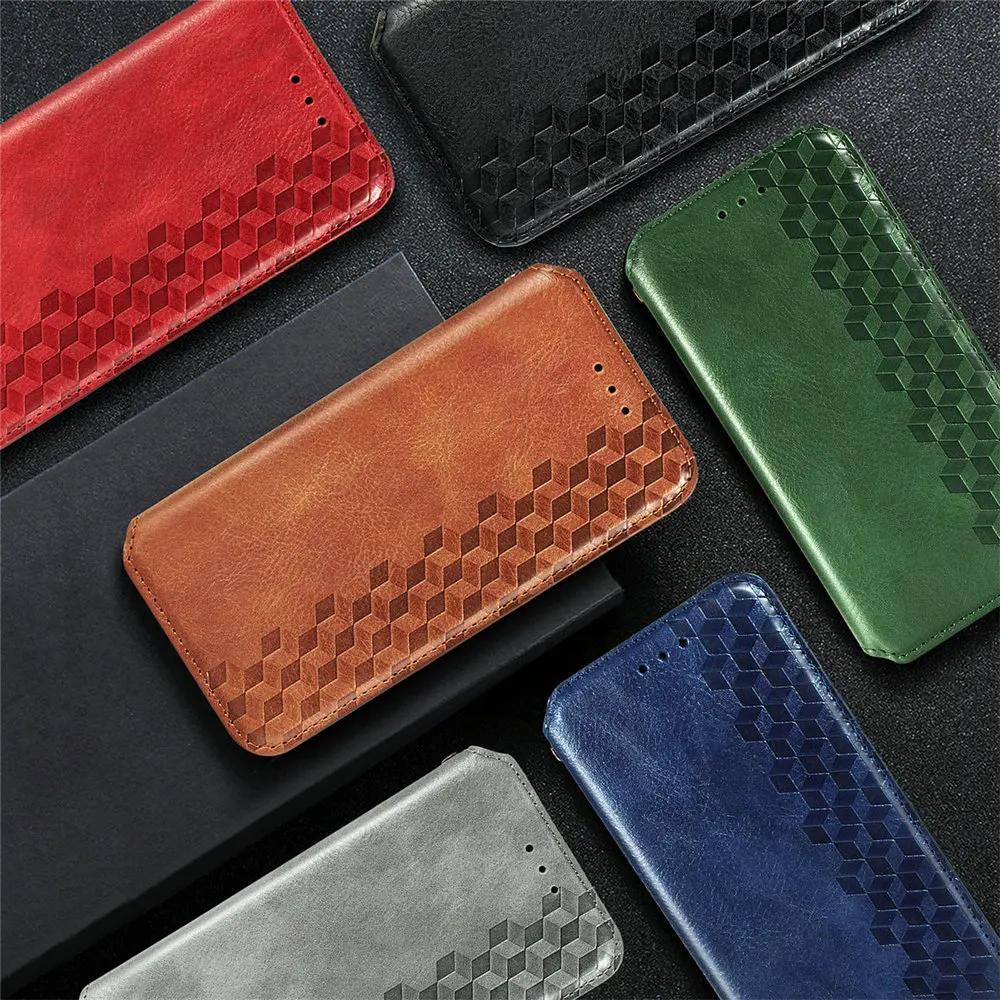 Magnetic Flip Wallet Leather Case - 360° Protective Book Cover