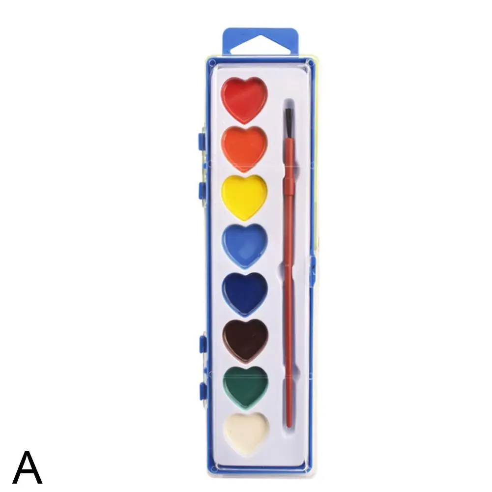 Art Paint 12color Square Box Semidry Solid Paint Palette Portable Compact Perfect Watercolor Painting Kit For Artists Begin F5e5