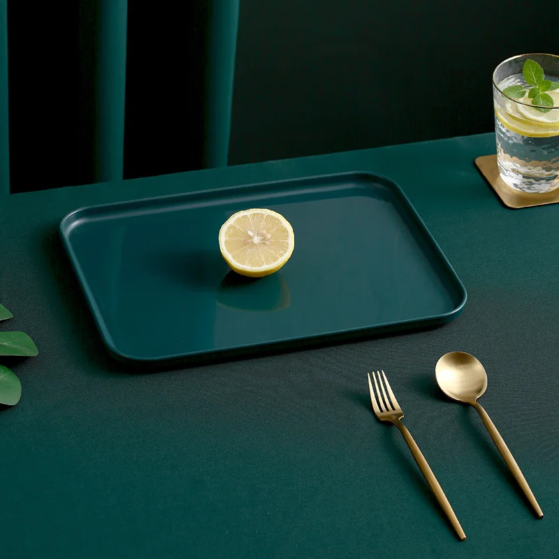 Nordic Style Food Storage Tray Rectangular Shallow Plate Creative Fruit Bread Barbecue Pastry Dishes Kitchen Utensil 6