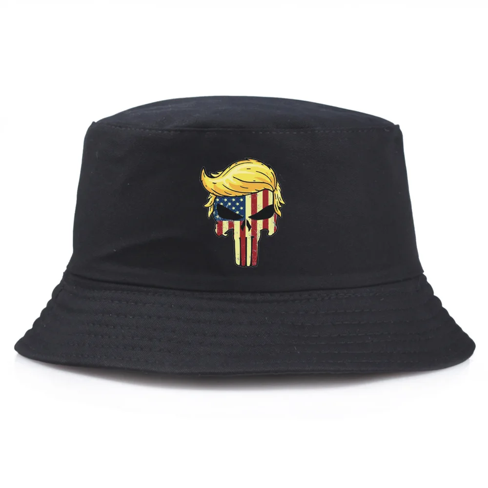 Blonde Tmp Usa 2024 Print Skull Outdoor Shade Cappello Da Pescatore Per Uomo Summer Sun Protection Soft Poliestere Panama Fisherman Cap F214
