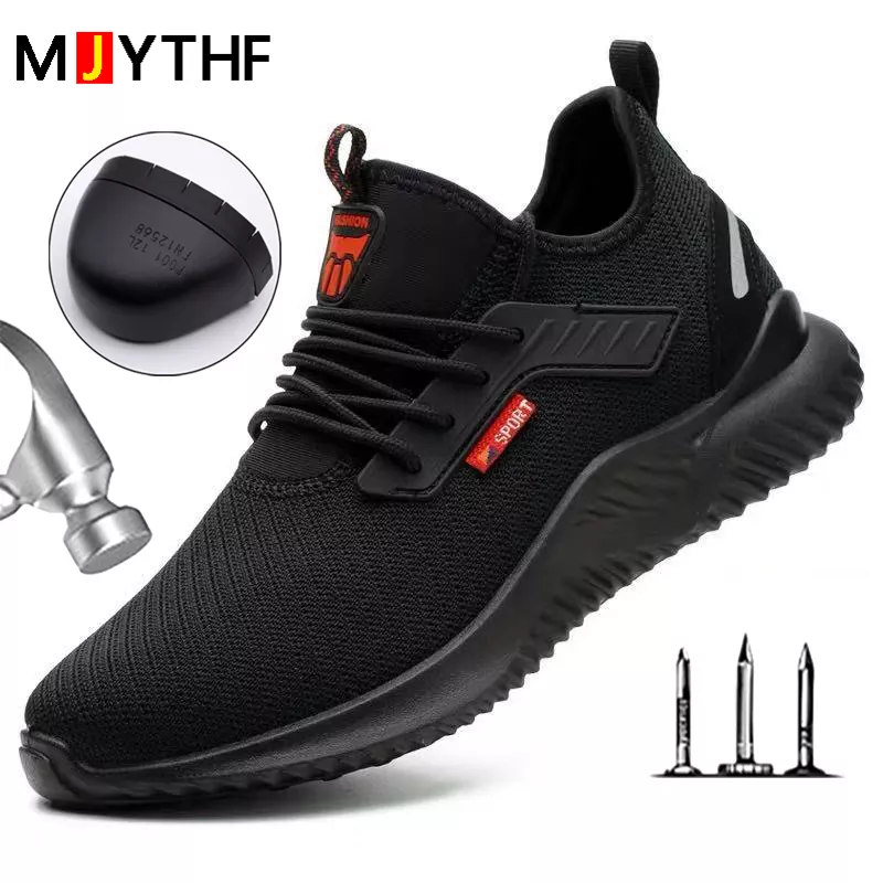 

Safety Shoes Men With Steel Toe Cap Anti-smash Men Work Shoes Sneakers Light Puncture-Proof Indestructible Shoes Dropshipping