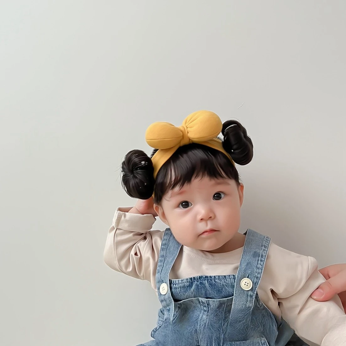 헤어 패션 귀여운 코튼 보우   소녀 DIY 헤어 가발 모자 헤어피스  어린이 어린이 소녀 머리띠 모자 BT14