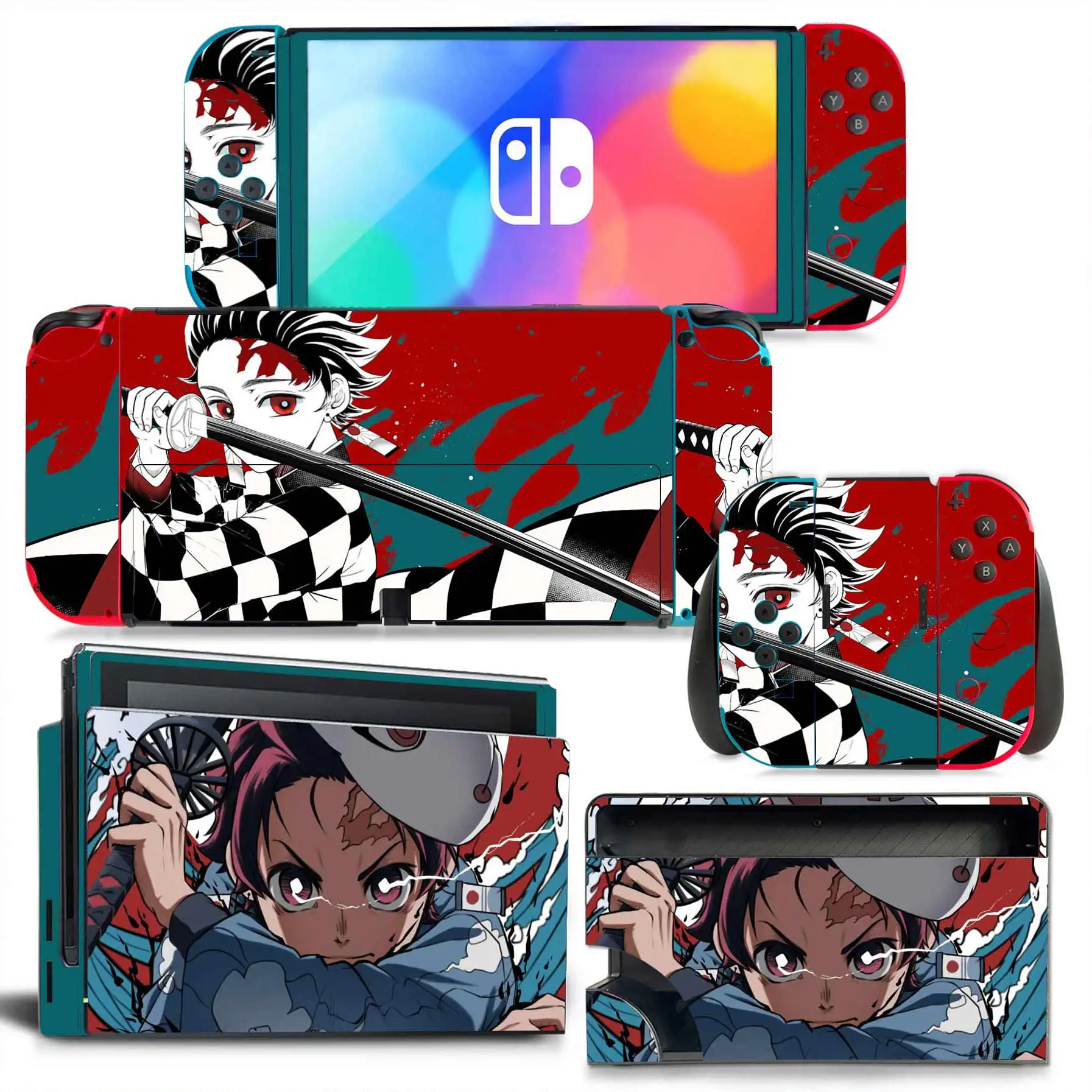 Demon Slayer Switch Oled Skin Sticker Decalcomania Cover Per Switch Oled Console Skin Dock Wrap Full Wrap Decal Ns Oled Vinyl