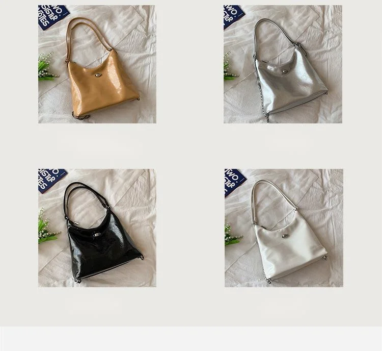 2023 New Hot Selling Women's Bag Soft Leather Large Capacity Backpack Women's Simple One Shoulder Underarm Bag College Student Class Tote Bag_voghion.com