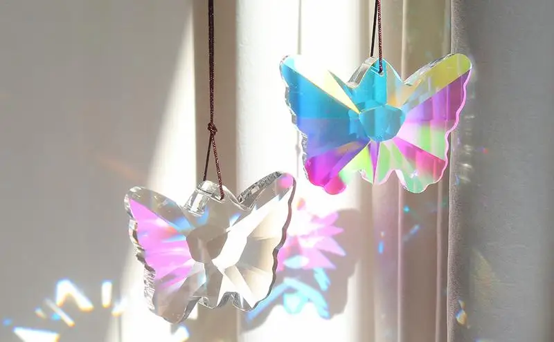 

Butterfly Prism Pendant Crystal Butterfly Hanging Lighting Pendant Colorful Stylish Durable Sun Catcher Home Decor Accessories
