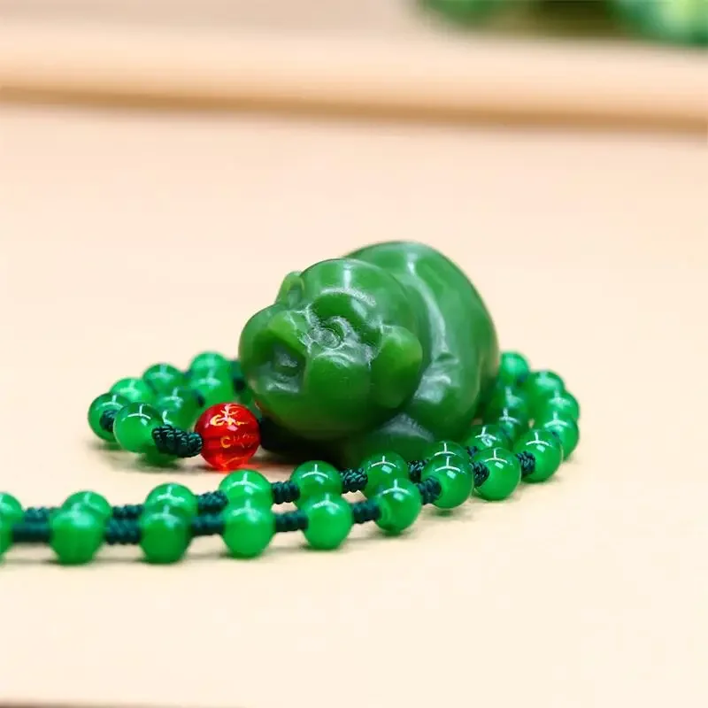 

Jade Pig Pendant Real Talismans Gemstones Luxury Jewelry Charms Green Necklaces Fashion Chinese Charm Carved Necklace Natural