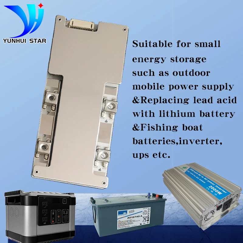 Yunhui Star-bms 8s 24v Lifepo4 80a 100a com Equilíbrio Substrato de Alumínio Mais Rápido Dissipadores de Calor para Energia Móvel ao ar Livre Etc. - Image 4