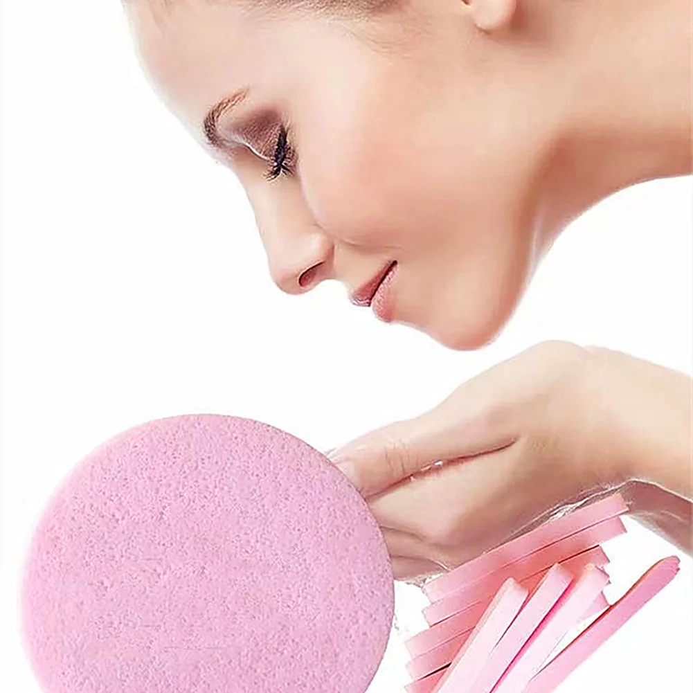 50개입 일회용 세안 압축 메이크업 스펀지 스크럽 각질 제거 페이셜 클렌징 패드 리무버 화장품 퍼프 페이스 스펀지