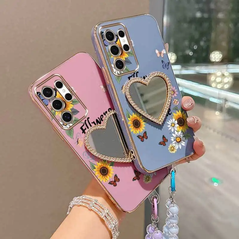 Floral Butterfly Dance Phone Case Set with Lanyard and Stand