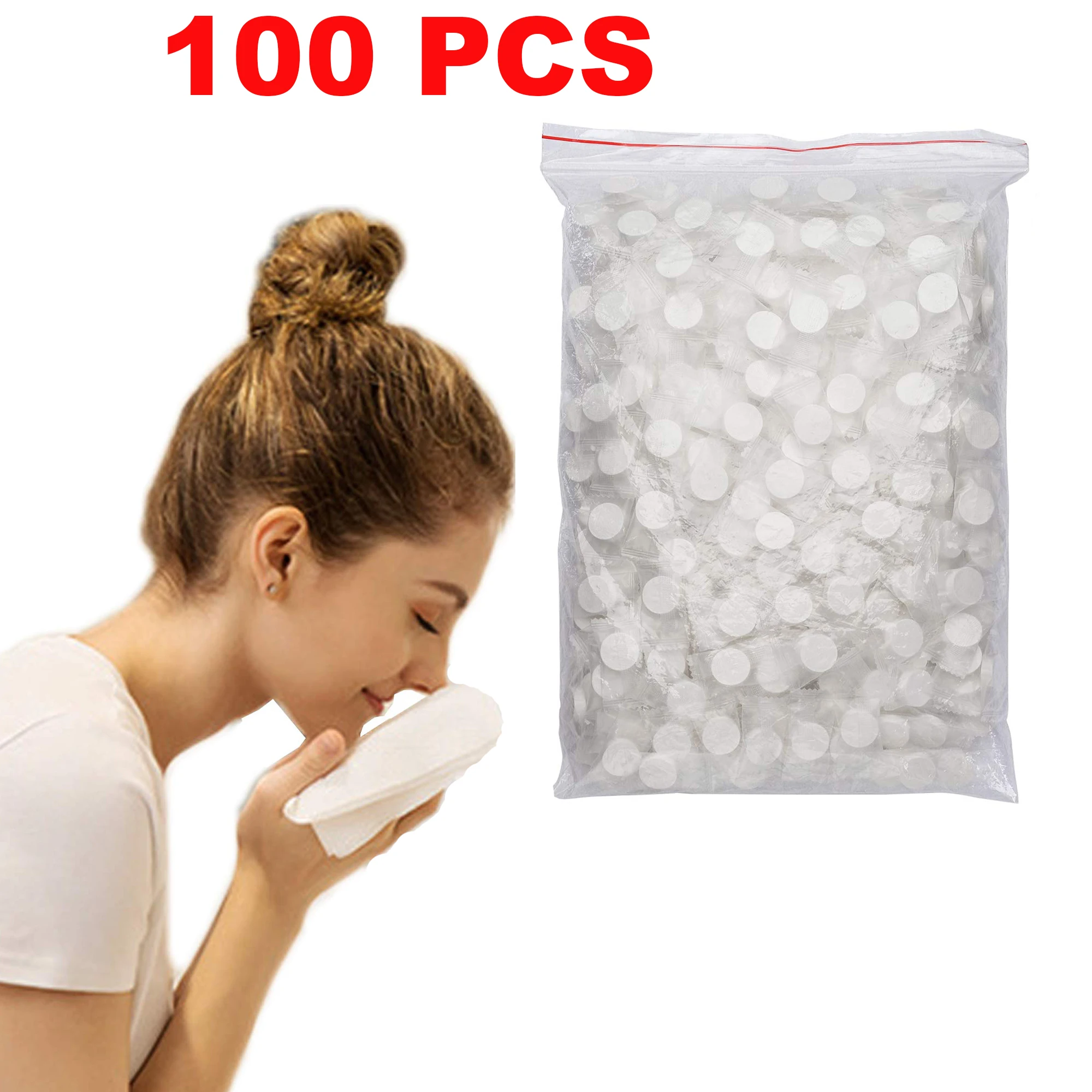 50PCS Disposable Compressed Towelettes Soft Mini Towel Tablets Tissue Wipes  Napkin, Organic Biodegradable Portable Magic Towel