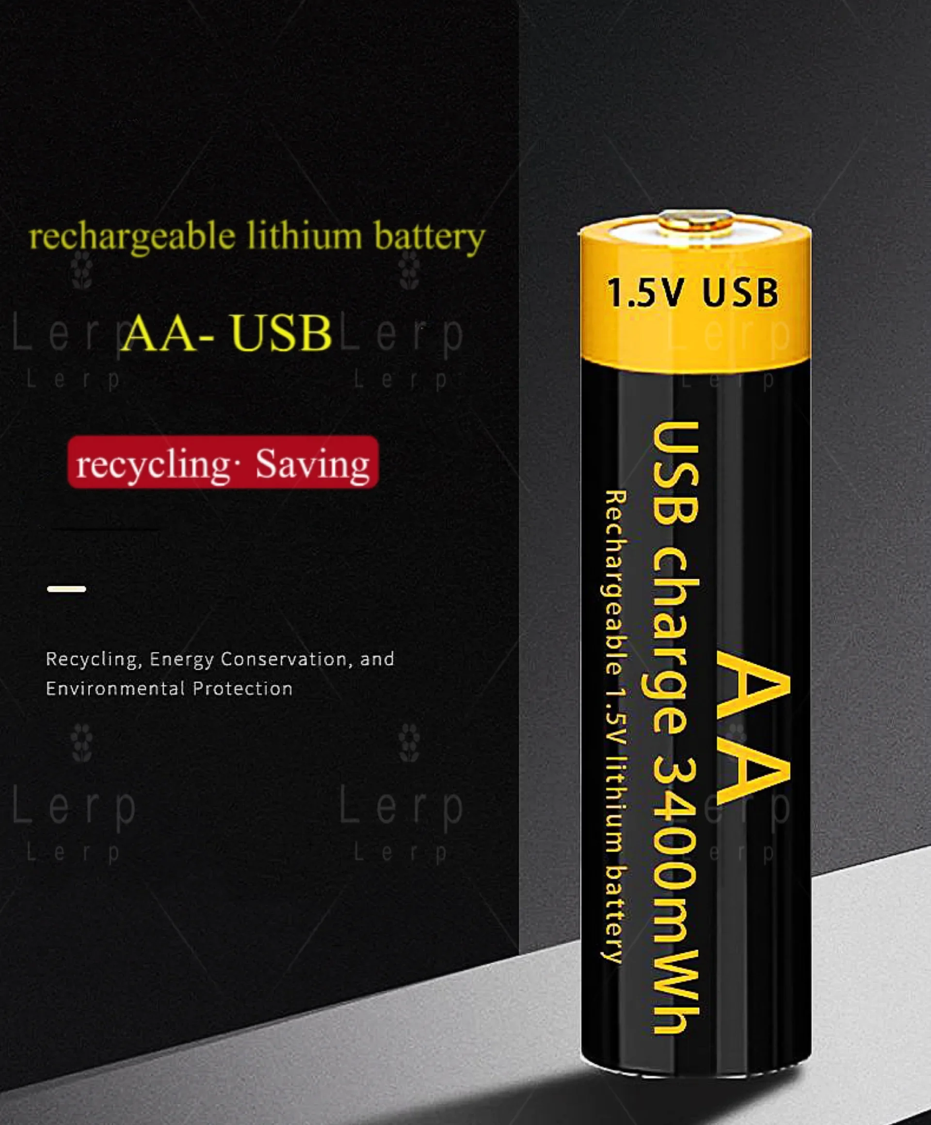 

1.5V AA14500 Rechargeable USB Lithium Battery Large Capacity Remote Control Mouse Electronic Lock Toy Car
