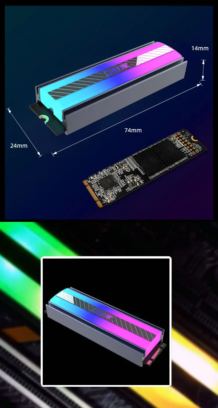 M.2 SSD NVME Heatsink 2280 Solid State Disk Drive Radiator Cooler Cooling Pad fo