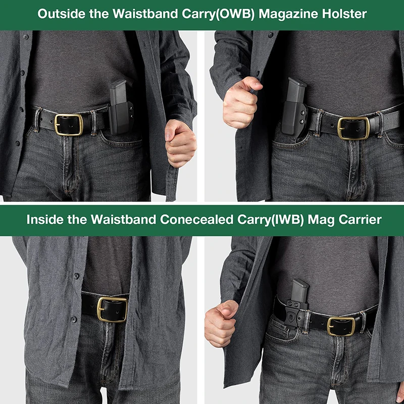IWB/OWB Gun Holster Single Magazine Case Mag Pouch Fits Glock 17 19 26/23/27/31/32/33 M9 P226 USP 92F Single Magazine Pouch pistol holster gun holster gun accessories
