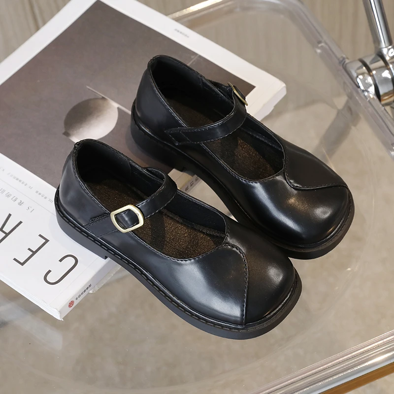 Leather Kids Flat Shoes for Girls Wedding Party