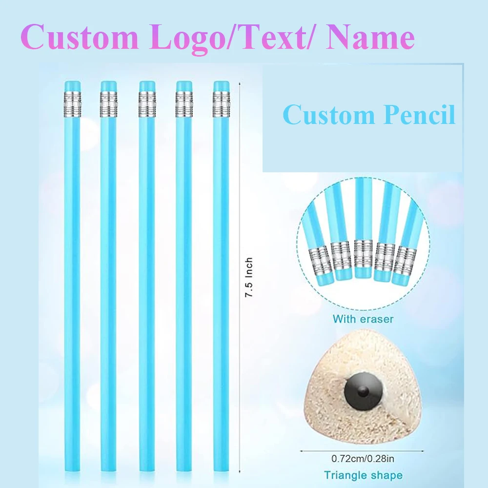 Matite in legno colorate con nome personalizzato Penna per decorazioni scolastiche personalizzate con gomma Bomboniere per regali di nozze Festa per