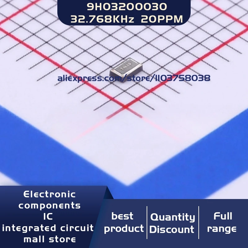 50PCS/LOT 9H03200030 32.768kHz &plusmn;20ppm 12.5pF 1610 2P Crystal Oscillators Resonators 2-SMD In Stock