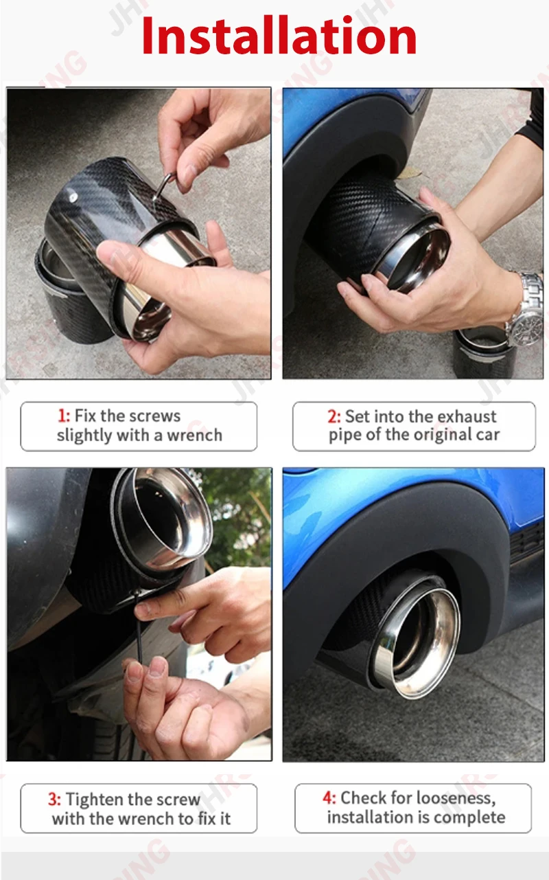 1 Stück Upgrade Kohlefaser-Schalldämpferrohr modifizieren passend für Mini Cooper F56 Auspuffspitze R55 R56 R57 R58 R59 R60 R61 F54 F55 F57F60 – Detail 3