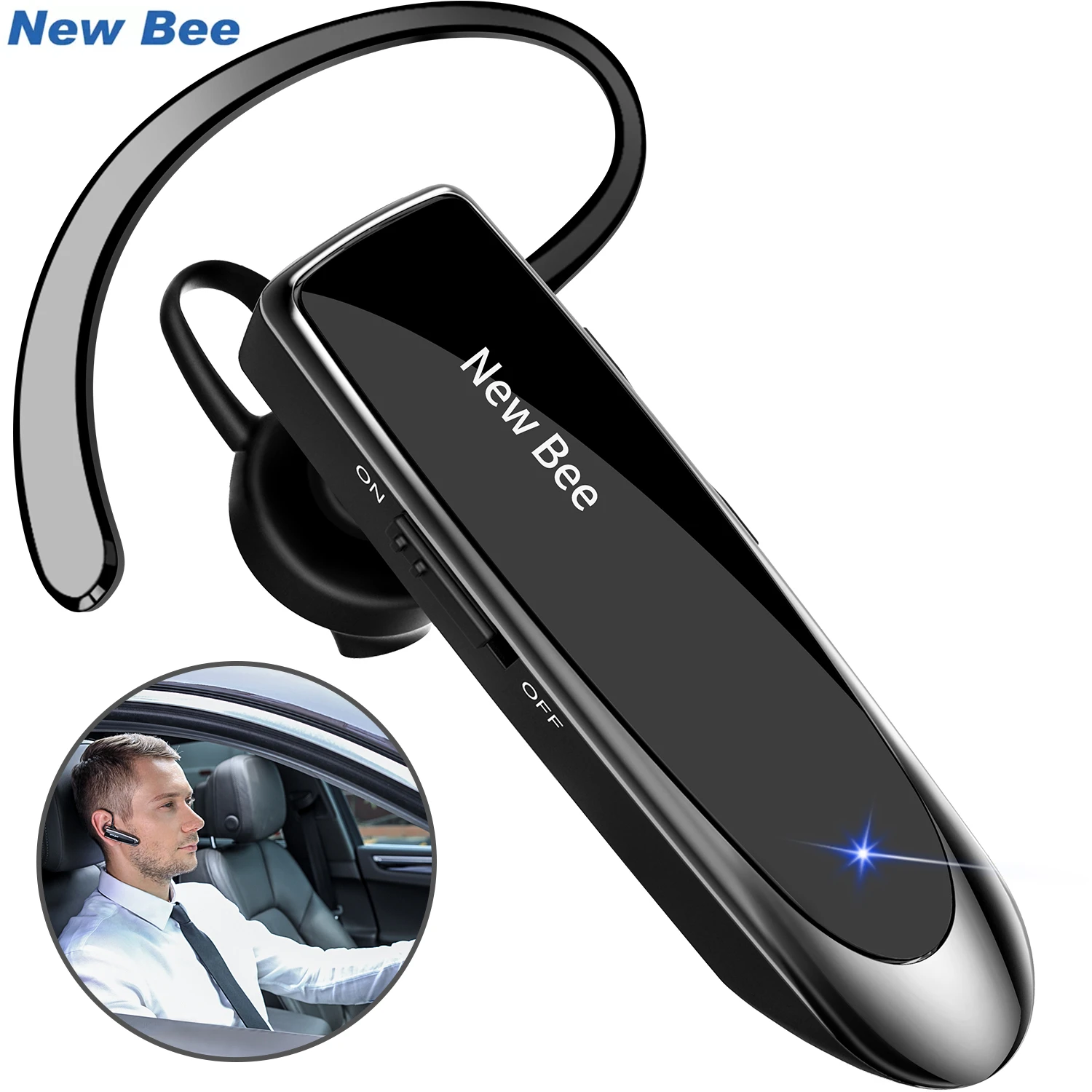 New Bee V5.0 Auriculares Inalámbricos, Manos Libres, 24 para Hablar, Cancelación de Ruido, Auricular CVC6.0|bluetooth headset headphones|headphones with micheadset headphone - AliExpress