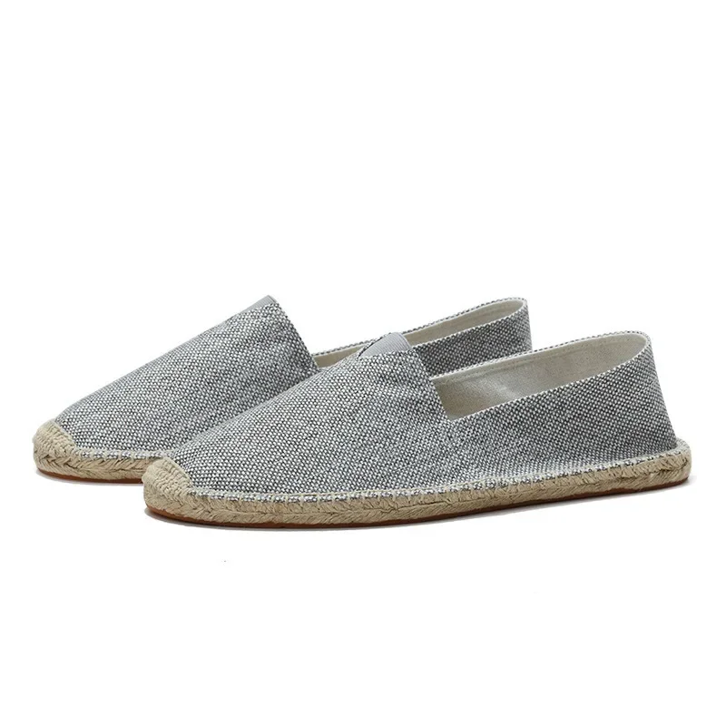 2024 Spring summer Men Canvas Shoes Breathable Men Casual Shoes For Man Slip-On Cheap Hemp Shoes Men Footwear Flats 2