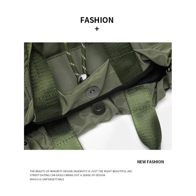 Women's Tote Bag Fashion Lightweight Oxford Cloth Casual Handbag Drawstring Polyester Simple Shoulder Bag