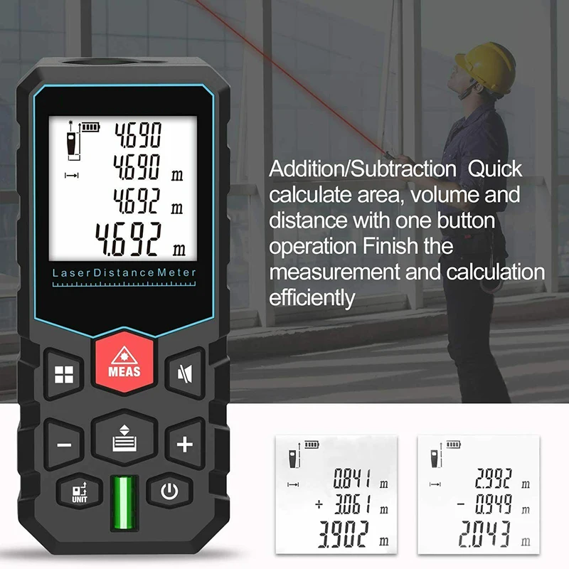 

New Handheld Laser Distance Meter Tape Range Finder Measure 40m 131ft