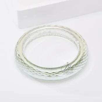 Moissanite Gemstone Bangle Round D Color Full Size Fine Fashion Elegant Jewelry For Woman Man Anniversary Party Day Gift Charms