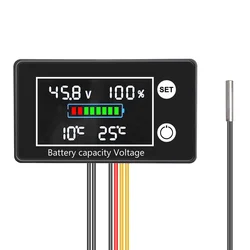Digital Battery Monitor with Voltmeter and Temperature Display (NTC Sensor)