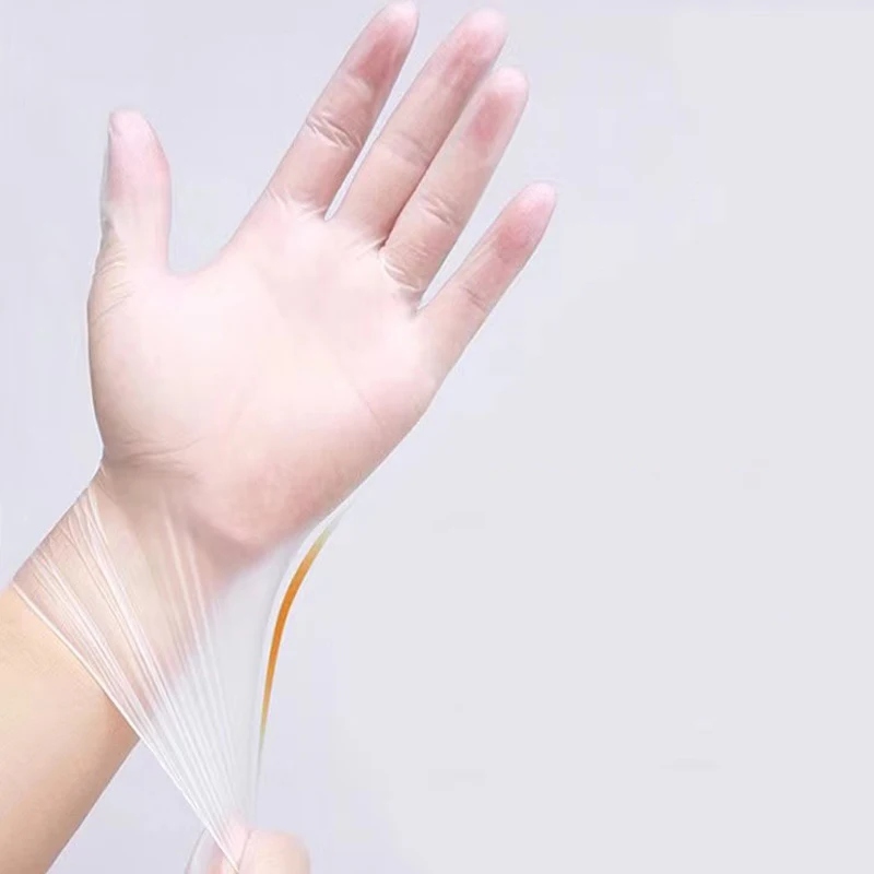 50/100pcs Latex Free Gloves TPE Disposable Gloves Transparent Non-Slip Acid Work Safety Food Grade Household Cleaning