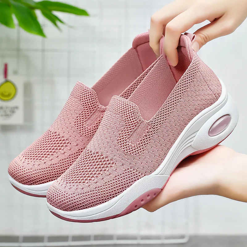 

2024 Spring/Summer New Thick Sole Flyknit Cloth Shoes, Casual One Step Matsuke Shoes