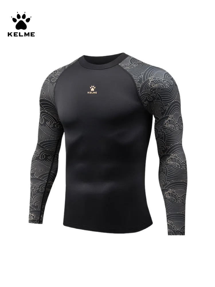 Kelme Goalkeeper Clothes The Year Of The Loong Series Tights Men's Long Sleeve Sports Running Retro Trend Fitness Clothing men running tops