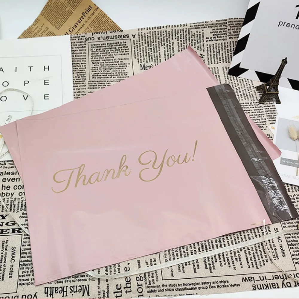 100pcs Pink Thank You Mailing Envelopes Self Seal