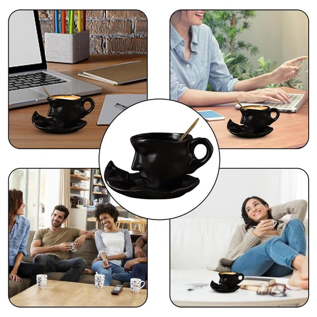 Tasse à café visage humain en céramique résistante à la chaleur avec  cuillère, tasse conviviale rée pour thé, cacao, céréales, jus de lait,  ensemble tasse et S/05, 250ml - AliExpress