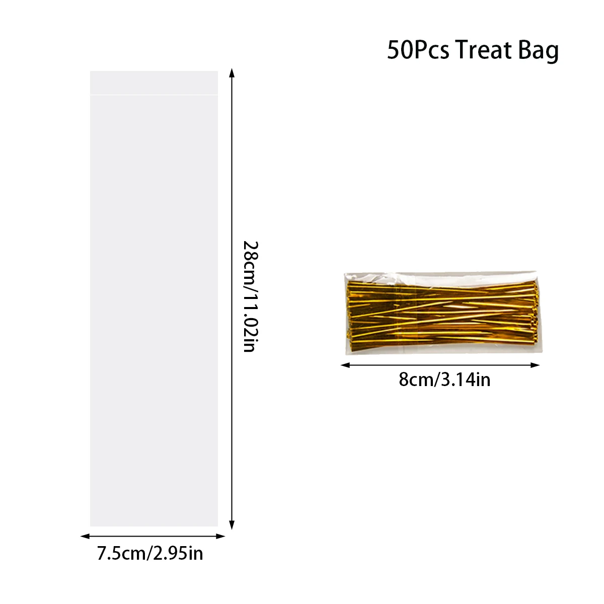 50/100 piezas de bolsas de celofán autoadhesivas transparentes largas, bolsas transparentes para galletas y dulces, bolsas de embalaje para regalos, suministros de decoración para fiestas de cumpleaño