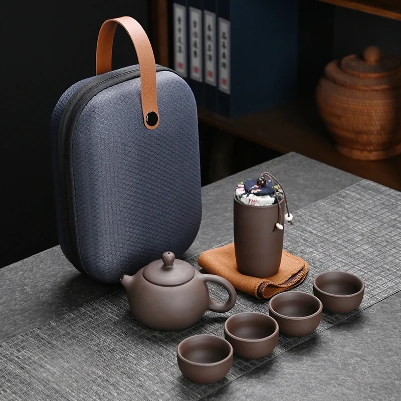 Portable Travel Tea Set with Travel Case