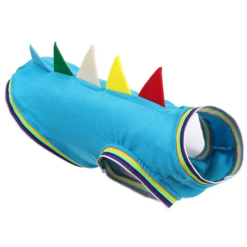 Dinosaur-Themed Dachshund Vest - Breathable Blue/Green Pet Costume