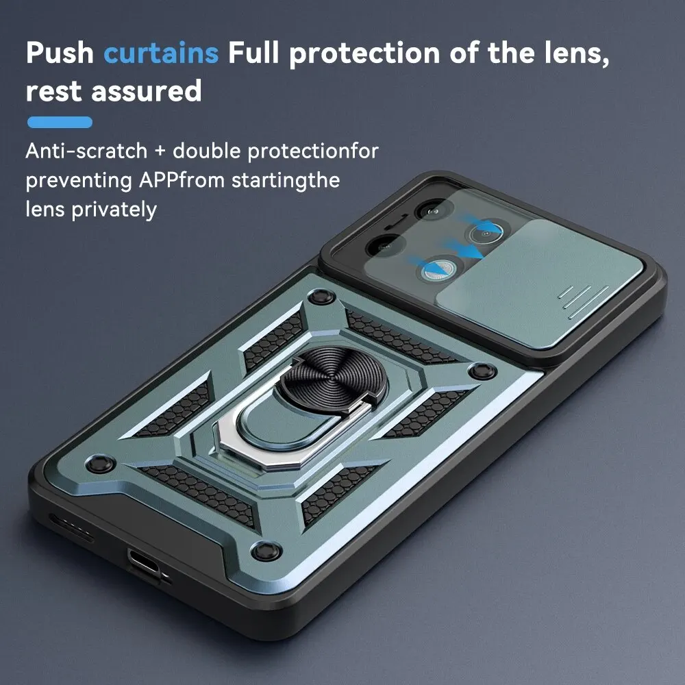 Shockproof Armor Case with Car Magnetic Holder Ring and Camera Protection