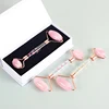 Rodillo facial de jade y Gua Sha natural: Kit Rose Quartz Duo | Emoape