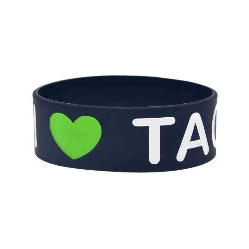 1 PC I Love Tacos Silikon-Armband Gourmet Werbung Armreif 2,5 cm breit Sportarmbänder – Detail 4