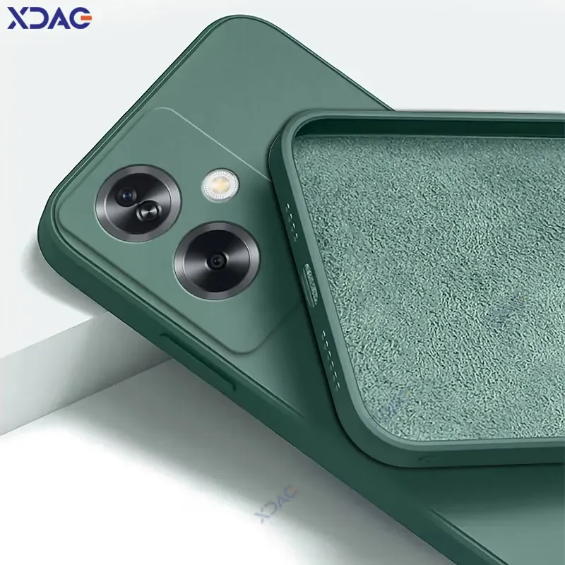 Luxury Square Liquid Silicone Cellphone Case - Double Liner Soft Cover