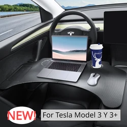 For New Tesla Model 3 Y 3+ Highland 2024 Steering Wheel Table Steering Wheel Folding Desk Portable Laptop Office Camping Table