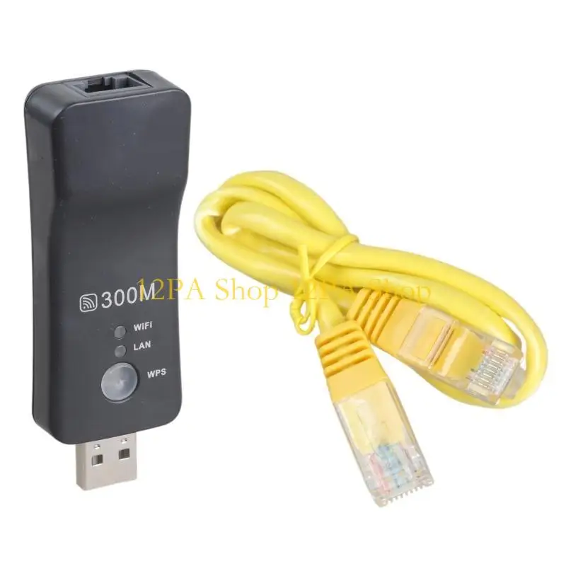 12PA 300M 무선 WiFi 어댑터 RJ-45 Wi-fi 리피터 모드 네트워크 카드