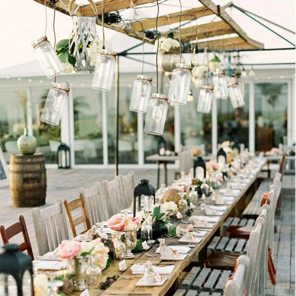 5Pcs 5/10/12/20ml Mini Clear Glass Drifting Bottles With Cork Stopper Small Jars For Christmas Wedding Birthday Party Decoration