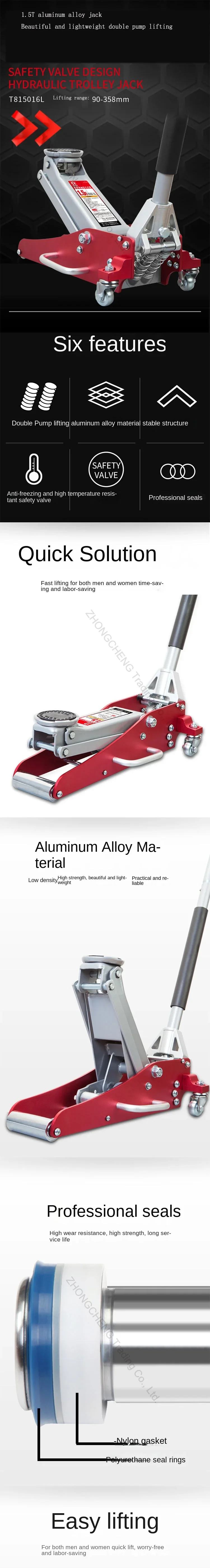 ydraulic Tool  Automotive Hydraulic Jack Aluminum Alloy Jack Tire Changing Auto