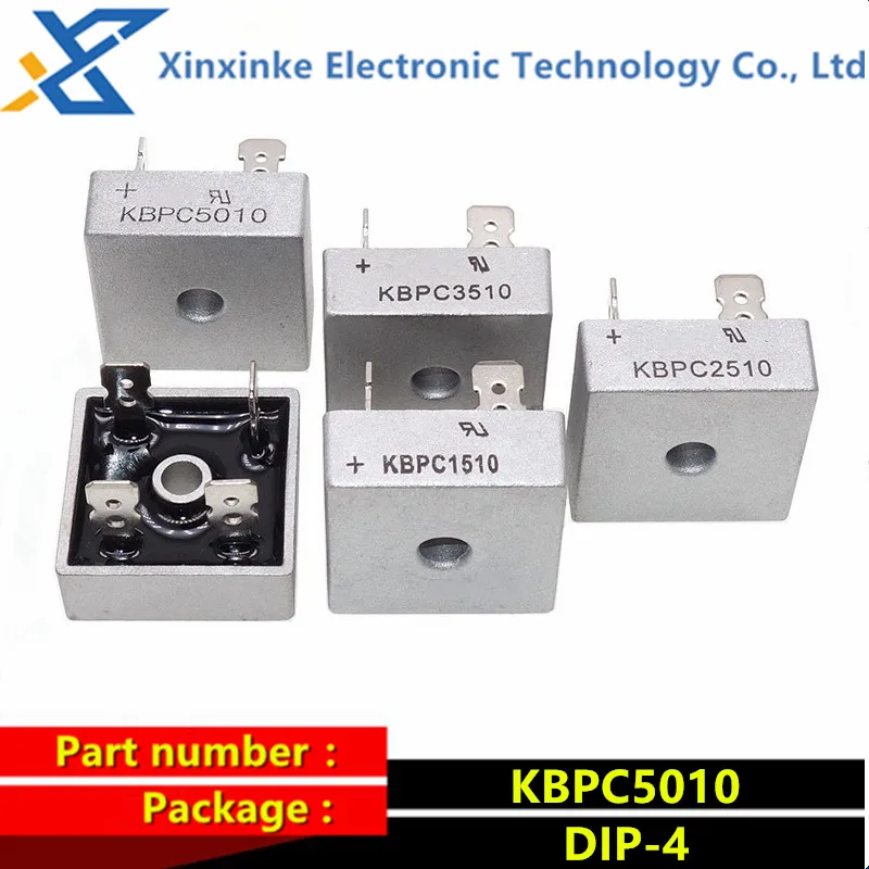 KBPC5010 KBPC1510 KBPC2510 KBPC3510 DIP-4 15A 25A 35A 50A 1000V Diode Bridge Rectifier 1PCS