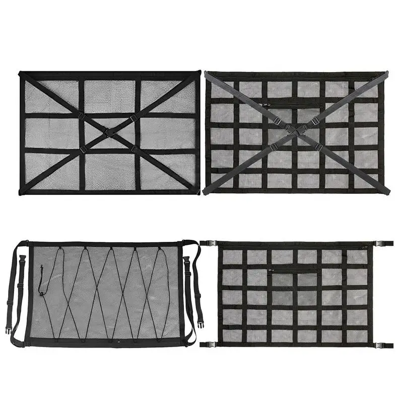 Rete Portaoggetti Da Tetto Per Auto – Organizzatore A Tasca In Maglia Per Campeggio, Viaggi E Van (78x53 Cm)