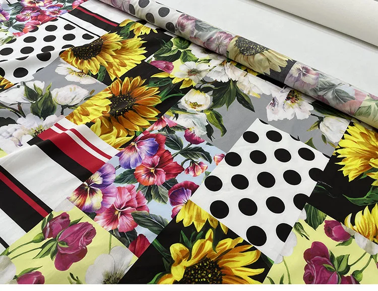 Italian Luxury Brand Printed Natural 100% Cotton Poplin Fabric DIY Fashion Shirt Children's Clothing Fabrics Cloth for Dress