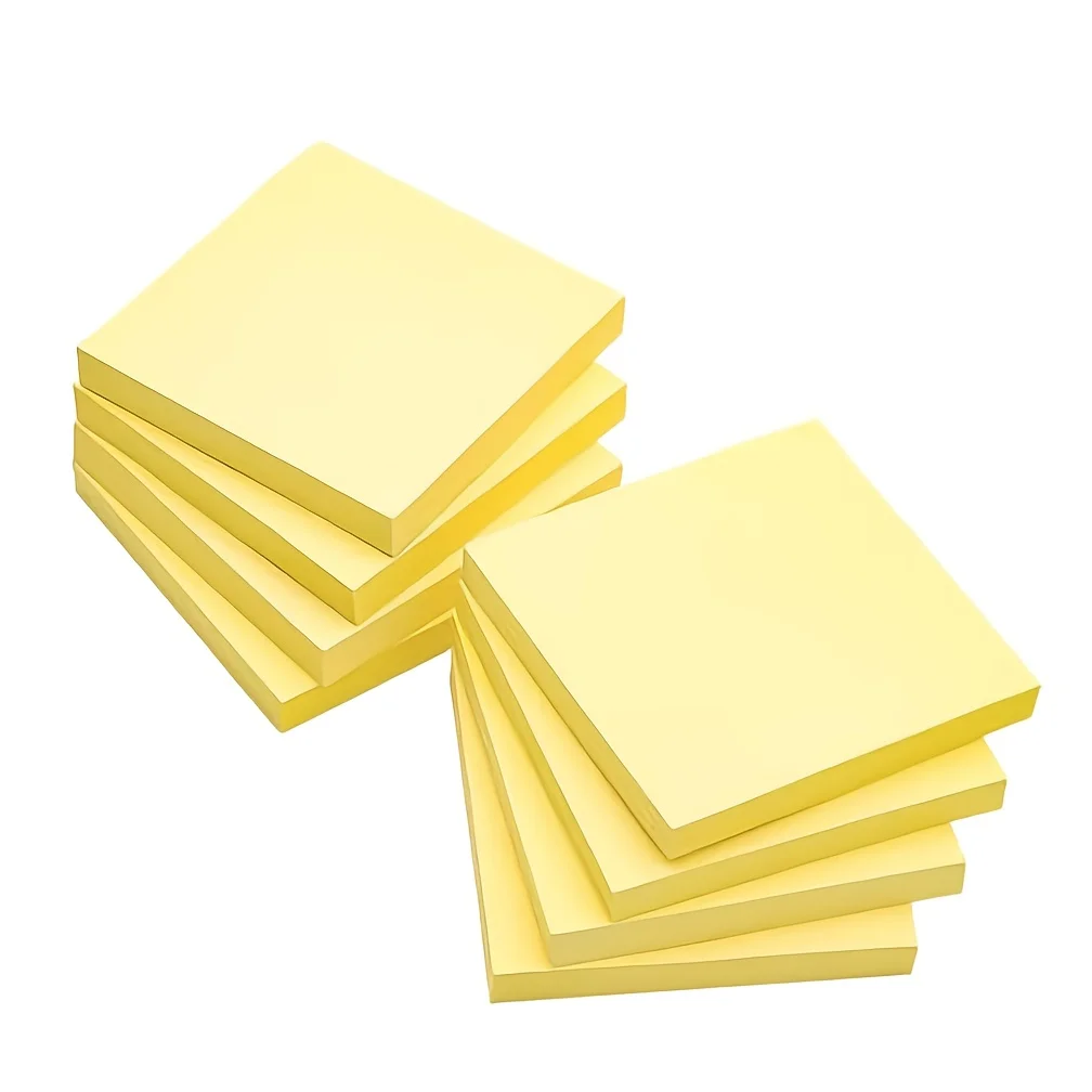 Sticky Notes 76x76mm, 100 Sheets/Pad, 8pads, Yellow Self-Sticky Notes, Easy to Write, for School, Home, Office - 3