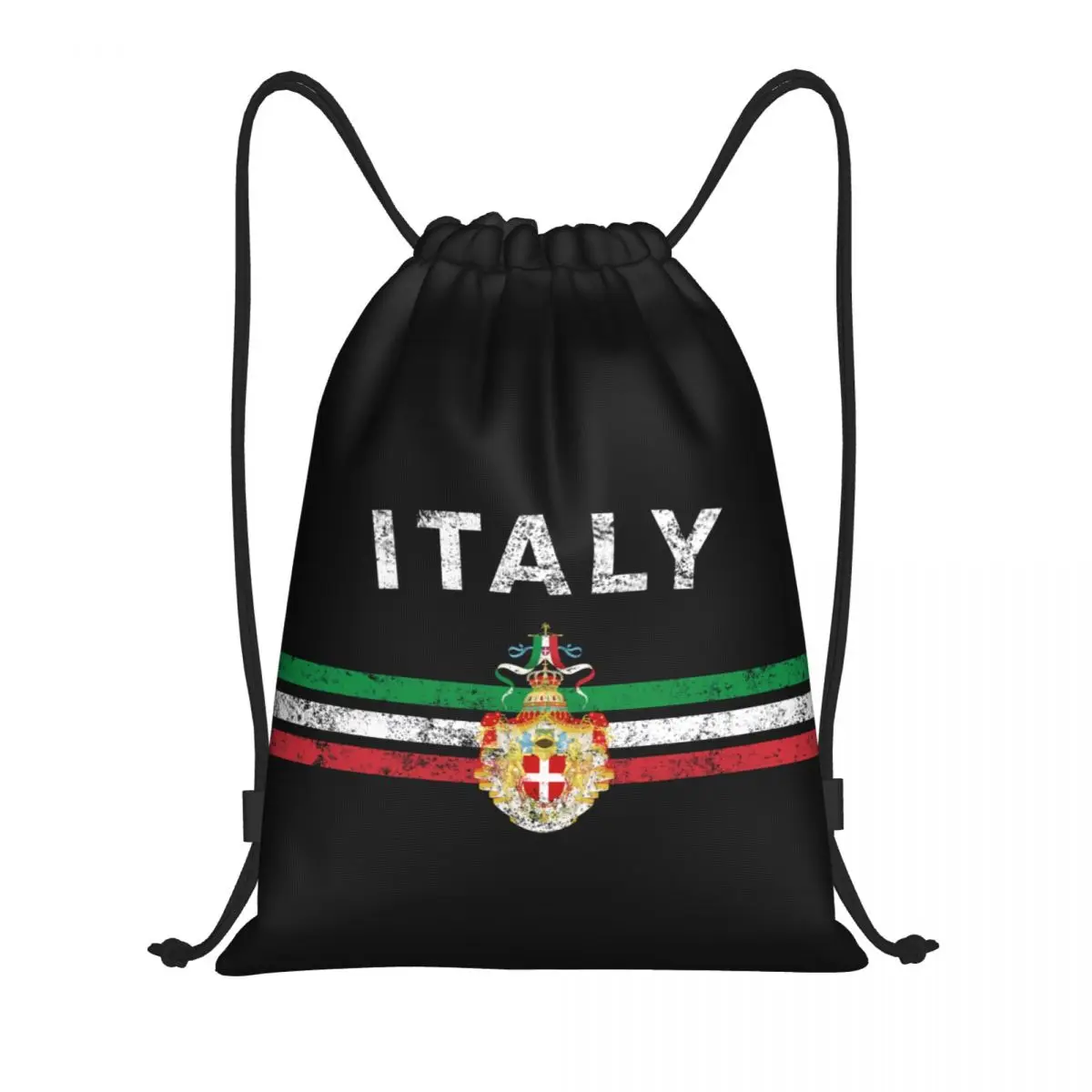 

Italian Emblem Italy Flag Drawstring Backpack Sports Gym Bag for Men Women Patriotic Gift Training Sackpack