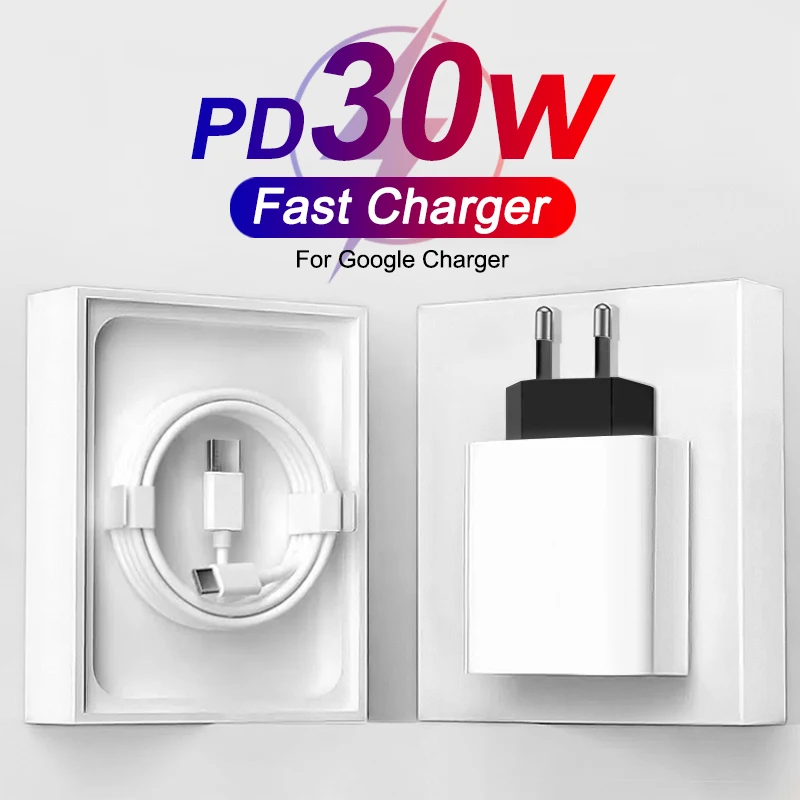 30W Original Fast Charger with USB-C Cable Adapter and Data Line Accessories